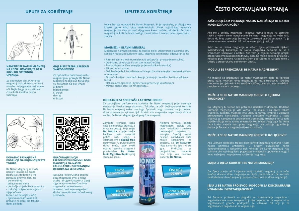 Be Natur Ionic Mg Ultra Rapid magnezij u spreju, 100ml