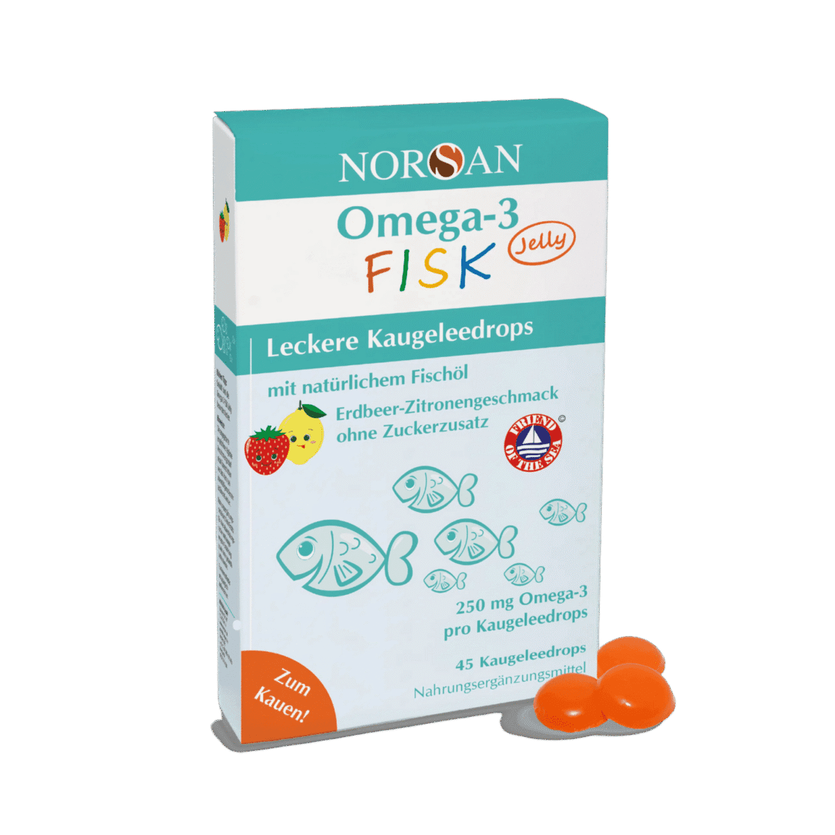 Norsan Omega-3 FISK žele bomboni 45kom