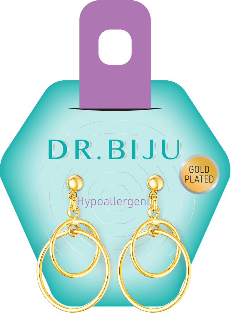 DR BIJU NAUŠNICE DUO RING GOLD