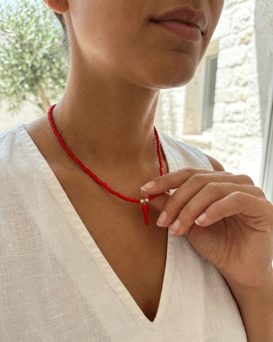 Cornicello ogrlica - crvena