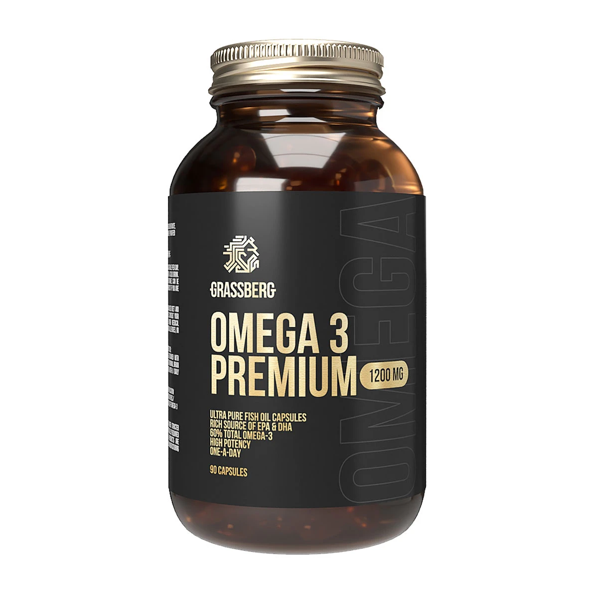 Grassberg Omega-3 Premium 1200 mg, 90 kapsula