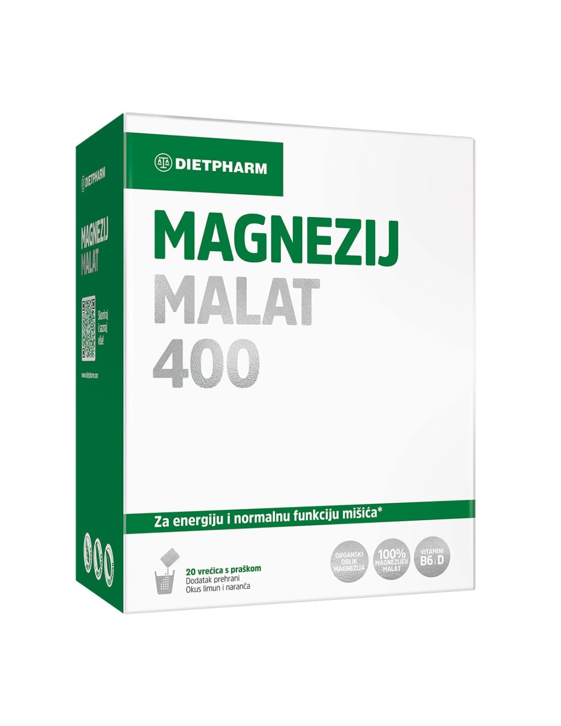 Dietpharm Magnezij Malat 400, 20 vrećica