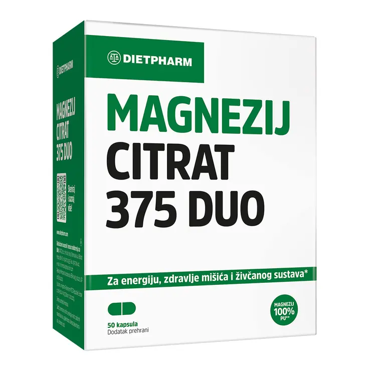 Dietpharm Magnezij Citrat 375 DUO, 50 kapsula